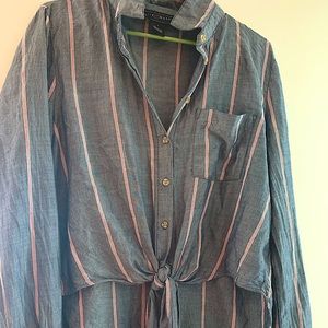 Tied button down shirt